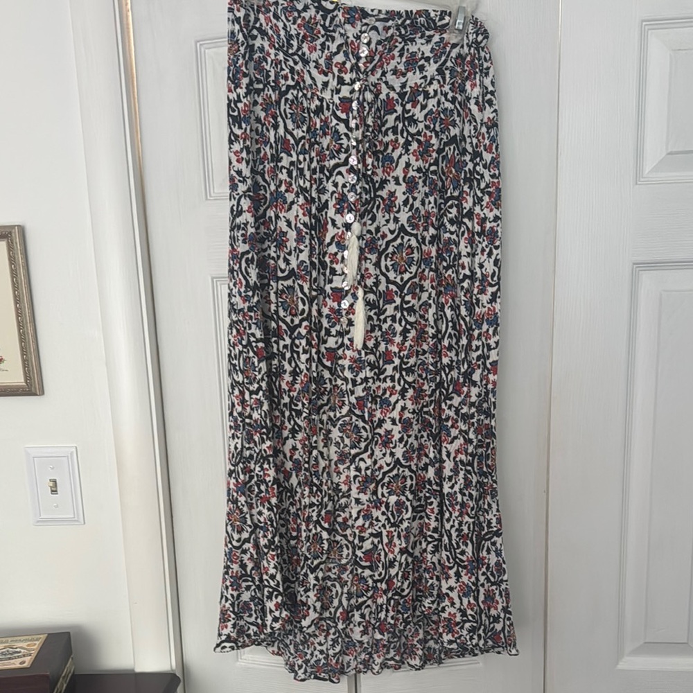 Cynthia Rowley Floral A-Line Skirt - Red, Blue, White